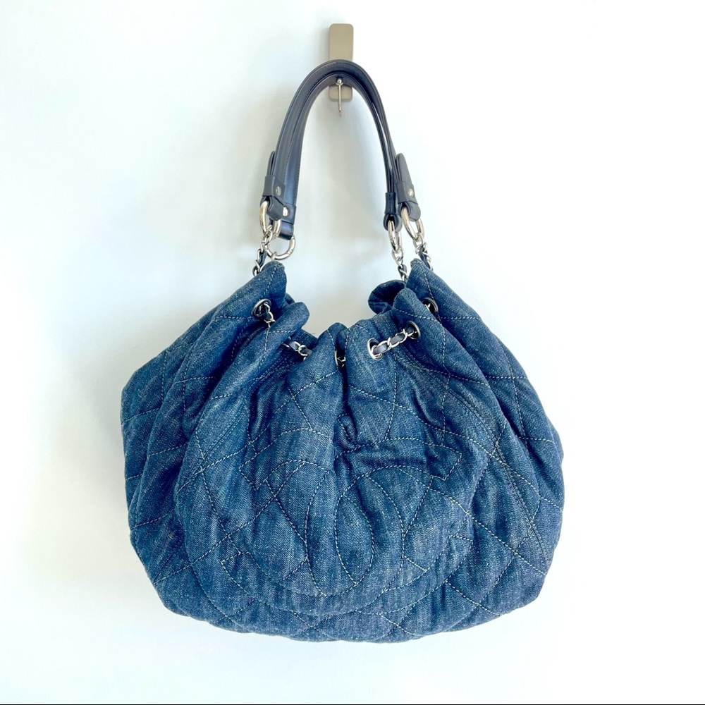 Chanel Denim Hobo Tote Bag